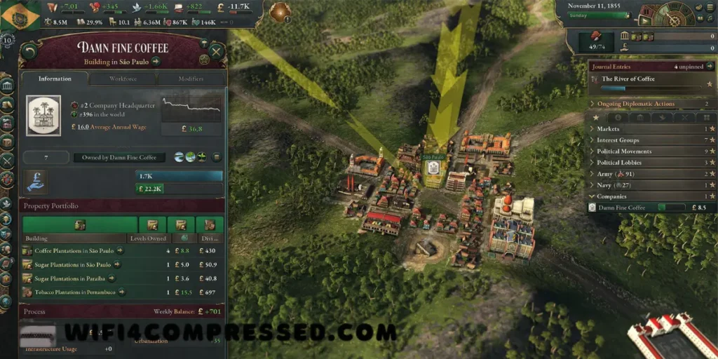 Victoria 3 Charters of Commerce gameplay